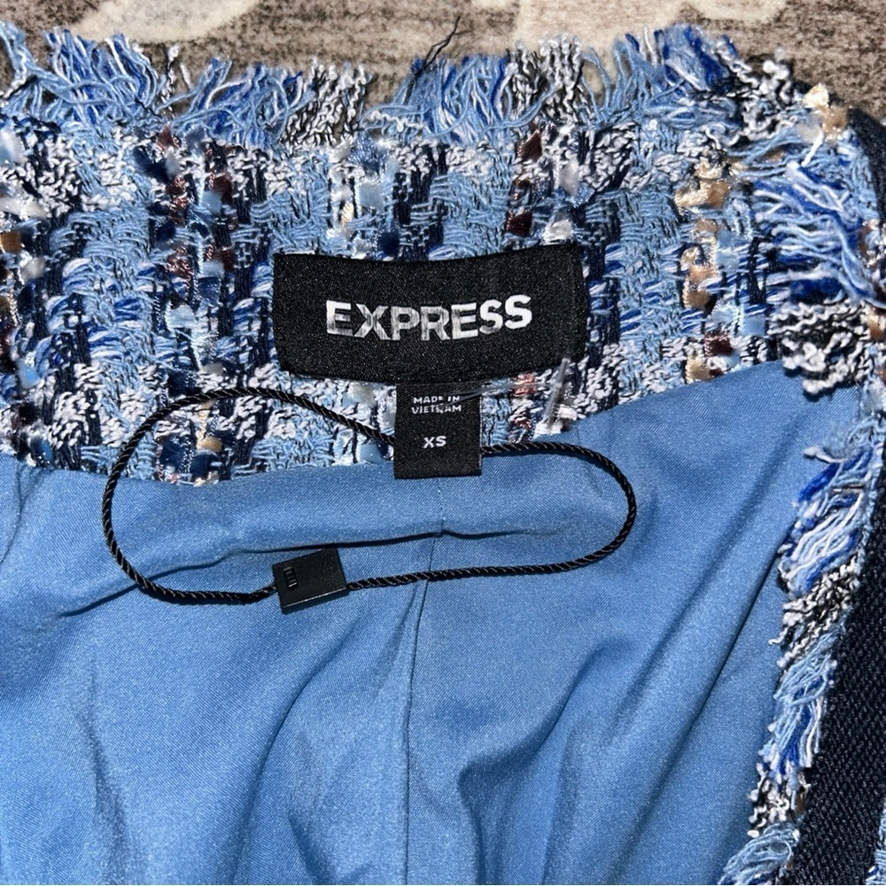 Express Blue and White Tweed Blazer NWOT - Picture 7 of 7